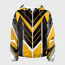 Женская куртка Жёлто-серые полосы на чёрном фоне