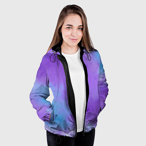 Женская куртка Фиолетовый космический туман / 3D-Черный – фото 3