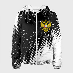 Куртка с капюшоном женская Герб Росси краски, цвет: 3D-белый