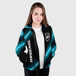 Куртка с капюшоном женская Arsenal неоновые лампы, цвет: 3D-черный — фото 2