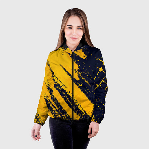 Женская куртка Абстрактный узор с концепцией / 3D-Черный – фото 4
