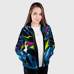 Куртка с капюшоном женская Настоящая абстракция, цвет: 3D-черный — фото 2