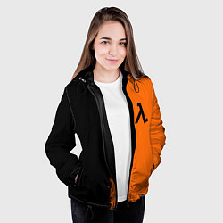 Куртка с капюшоном женская Half life краски оранж, цвет: 3D-черный — фото 2