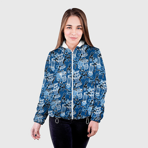 Женская куртка Африканские барабанщицы / 3D-Белый – фото 4