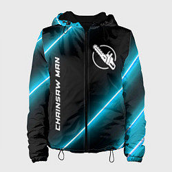 Куртка с капюшоном женская Chainsaw Man неоновые лампы, цвет: 3D-черный