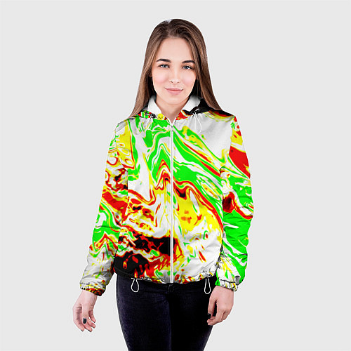 Женская куртка Кислотные краски / 3D-Белый – фото 4