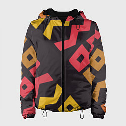 Куртка с капюшоном женская Абстракция - этно мотивы, цвет: 3D-черный