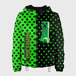 Куртка с капюшоном женская Minecraft creeper pattern, цвет: 3D-черный