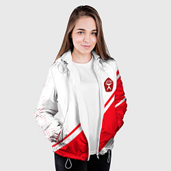 Куртка с капюшоном женская СССР спортивный стиль и знак качества, цвет: 3D-белый — фото 2