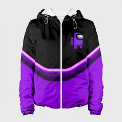 Куртка с капюшоном женская Among us neon geometry, цвет: 3D-белый