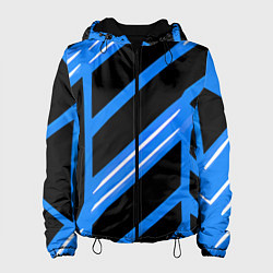 Женская куртка Black and white stripes on a blue background