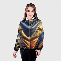 Куртка с капюшоном женская Футуристический текстурный костюм из кожи, цвет: 3D-белый — фото 2