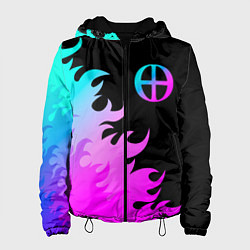 Куртка с капюшоном женская Blue Exorcist неоновый огонь, цвет: 3D-черный