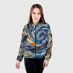 Куртка с капюшоном женская Джинсовая воронка - модный тренд, цвет: 3D-черный — фото 2