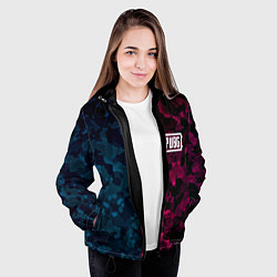 Куртка с капюшоном женская PUBG camo texture, цвет: 3D-черный — фото 2