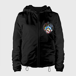 Куртка с капюшоном женская Nasa space logo usa steel, цвет: 3D-черный
