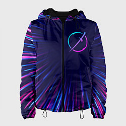 Куртка с капюшоном женская Akame ga Kill neon blast lines, цвет: 3D-черный