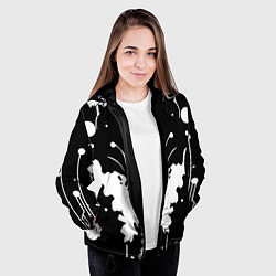 Куртка с капюшоном женская Тест Роршаха - психоделика, цвет: 3D-черный — фото 2