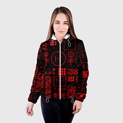 Куртка с капюшоном женская Twenty one pilots pattern rock, цвет: 3D-белый — фото 2