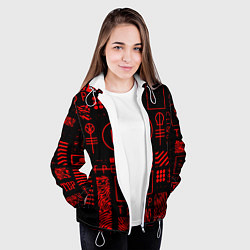 Куртка с капюшоном женская Twenty one pilots pattern rock, цвет: 3D-белый — фото 2