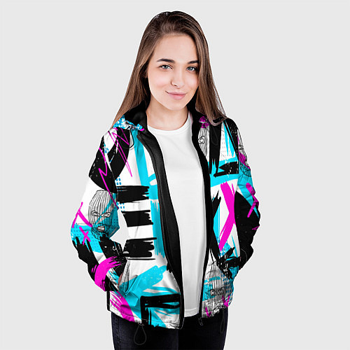 Женская куртка Маска гопника / 3D-Черный – фото 3