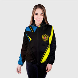 Куртка с капюшоном женская Имперская Россия спорт геомтерия, цвет: 3D-черный — фото 2