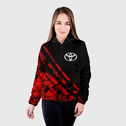 Куртка с капюшоном женская Toyota sport grunge, цвет: 3D-черный — фото 2