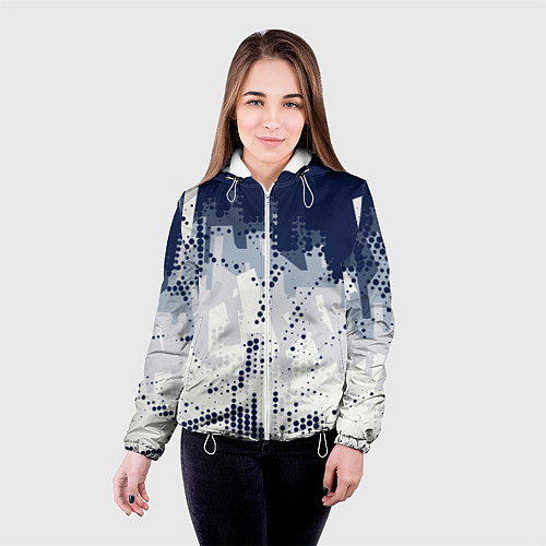 Женская куртка Яркий абстрактный узор для спорта / 3D-Белый – фото 4