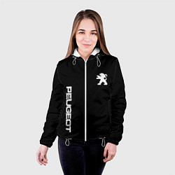 Куртка с капюшоном женская Peugeot logo white, цвет: 3D-белый — фото 2