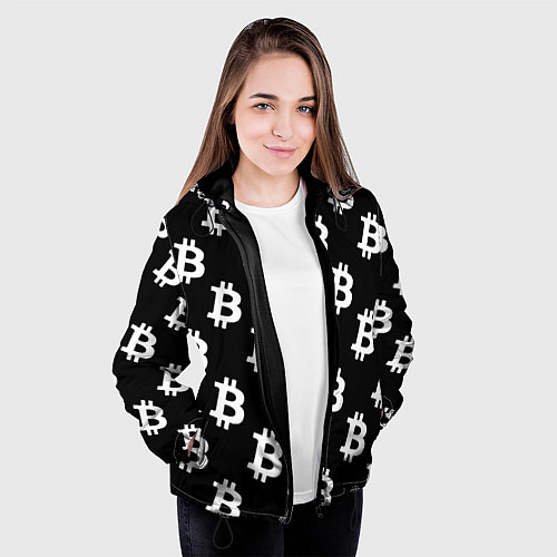 Женская куртка Биткоин блокчейн / 3D-Черный – фото 3