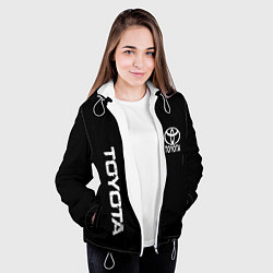 Куртка с капюшоном женская Toyota logo white steel, цвет: 3D-белый — фото 2
