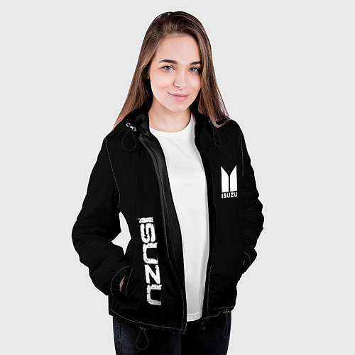 Женская куртка Isuzu logo white / 3D-Черный – фото 3