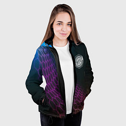 Куртка с капюшоном женская Chrysler neon hexagon, цвет: 3D-черный — фото 2
