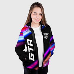 Куртка с капюшоном женская GTA speed game lights, цвет: 3D-черный — фото 2