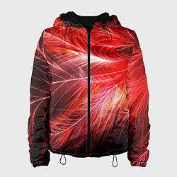Куртка с капюшоном женская Перья феникса - абстракция, цвет: 3D-черный