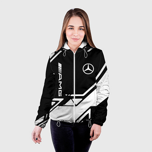 Женская куртка Mercedes bens geometry / 3D-Белый – фото 4