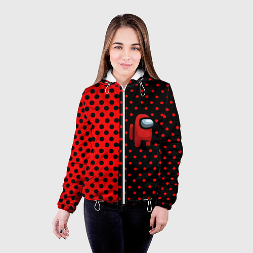 Женская куртка Among us geometry dot / 3D-Белый – фото 4