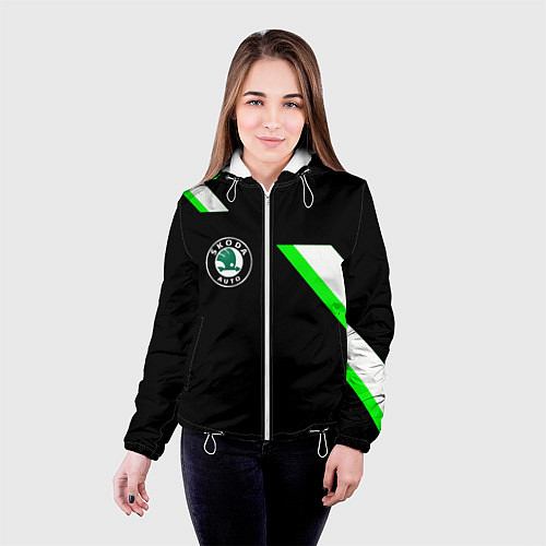 Женская куртка Skoda geometry / 3D-Белый – фото 4