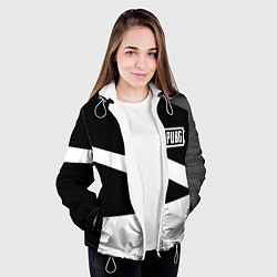 Куртка с капюшоном женская PUBG online geometry, цвет: 3D-белый — фото 2