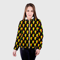 Куртка с капюшоном женская Billie Eilish glitch pattern, цвет: 3D-белый — фото 2