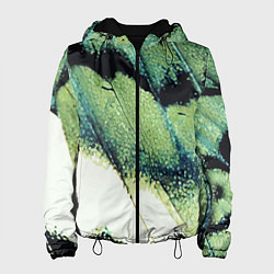 Женская куртка Зелено-черные пятна на светлом