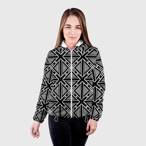 Женская куртка Перекрестие ромбов / 3D-Белый – фото 4