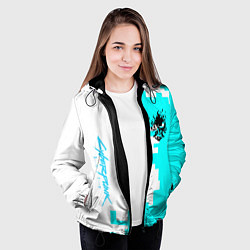 Куртка с капюшоном женская Cyberpunk 2077 gamer, цвет: 3D-черный — фото 2