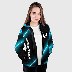 Куртка с капюшоном женская Valorant неоновые лампы, цвет: 3D-черный — фото 2