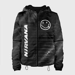 Куртка с капюшоном женская Nirvana metal rock lines, цвет: 3D-черный