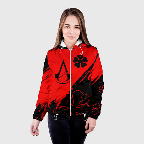 Женская куртка Assassins Creed logo clewer / 3D-Белый – фото 4