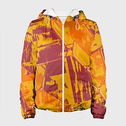 Куртка с капюшоном женская Яркий абстрактный паттерн для спорта, цвет: 3D-белый