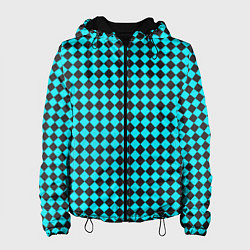 Куртка с капюшоном женская Паттерн клеточка, цвет: 3D-черный