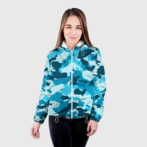 Женская куртка Военная текстура камуфляжа / 3D-Белый – фото 4