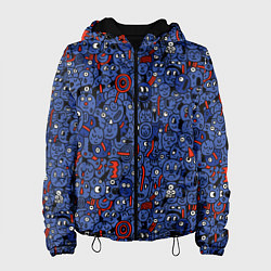 Куртка с капюшоном женская Человечки панки, цвет: 3D-черный